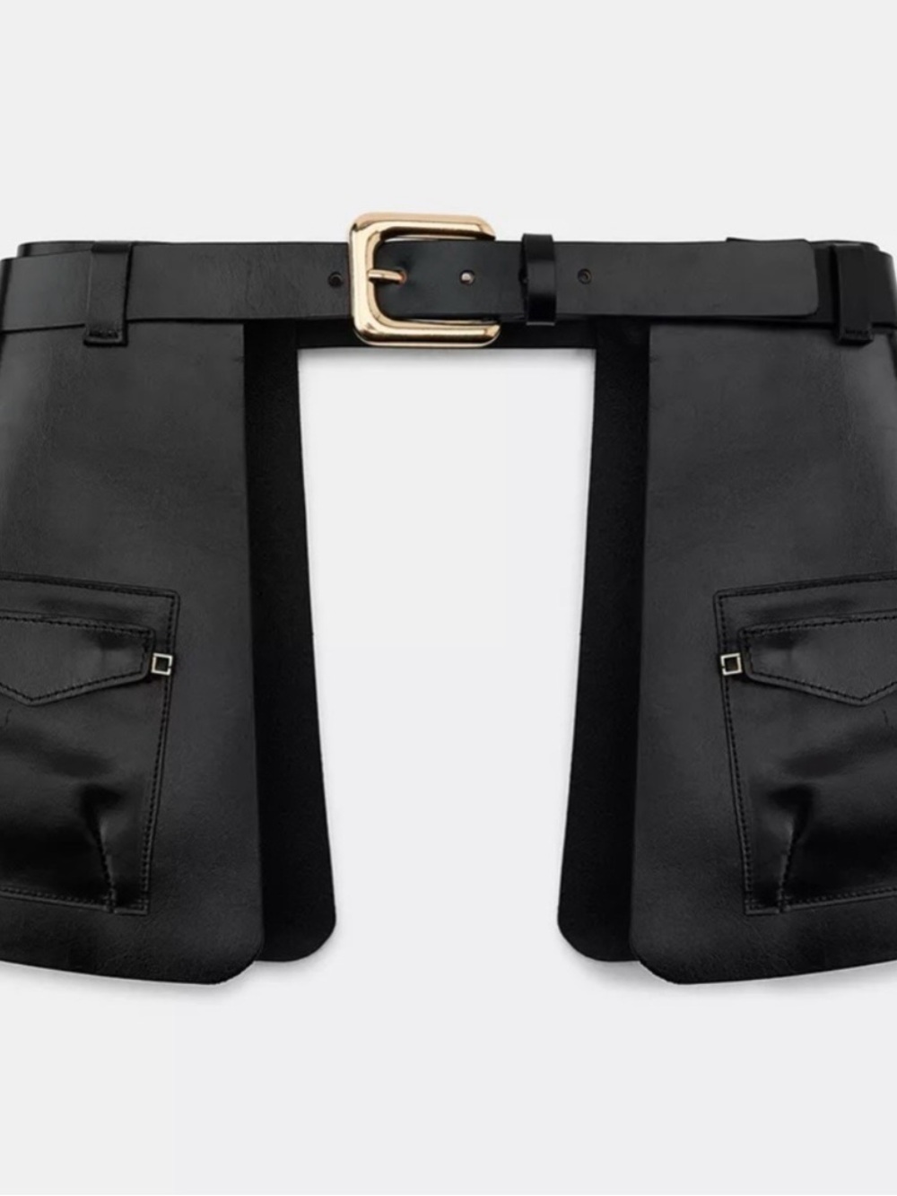 Zara leather belt with pockets